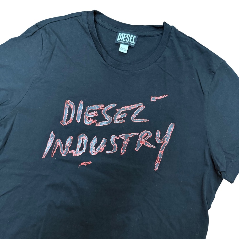 Diesel T-Diego-S15 Maglietta T-Shirt Mens M Black Graphic Industry Tee 00SEFX